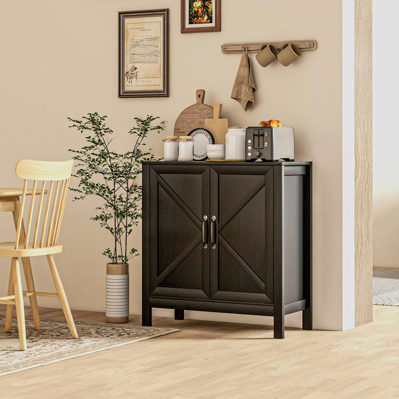 Armoire de rangement, buffet avec tablette réglable, Noir