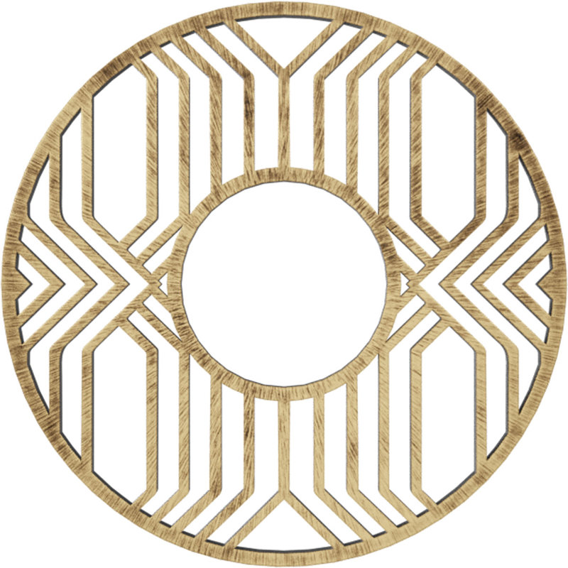 Médaillon de plafond 26 po x P 9 po x P 9,5 po x P 3/4 po Empire, H 26 po x l 26 po x P 0,75 po, Laiton antique