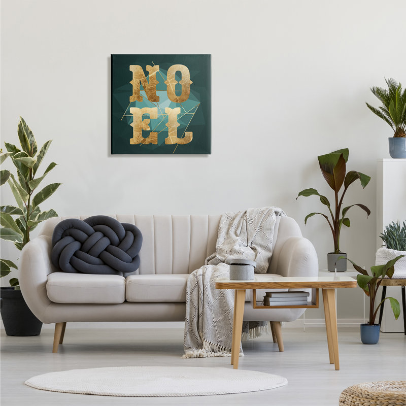 "Noel Glam Christmas", formes géométriques vertes, art mural XXL par Daphne Polselli, H 24 po x l 24 po x P 1,5 po