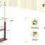 Portemanteaux double épaisseur en acier inoxydable doré et bois de noyer massif de 68,9 pouces de hauteur avec armoire à usages multiples