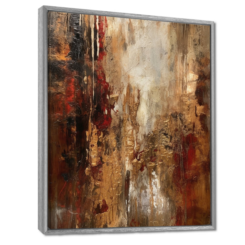 Révélations italiennes anciennes en or et rouge - reproduction d'art sur toile, H 44 po x l 34 po x P 1,5 po