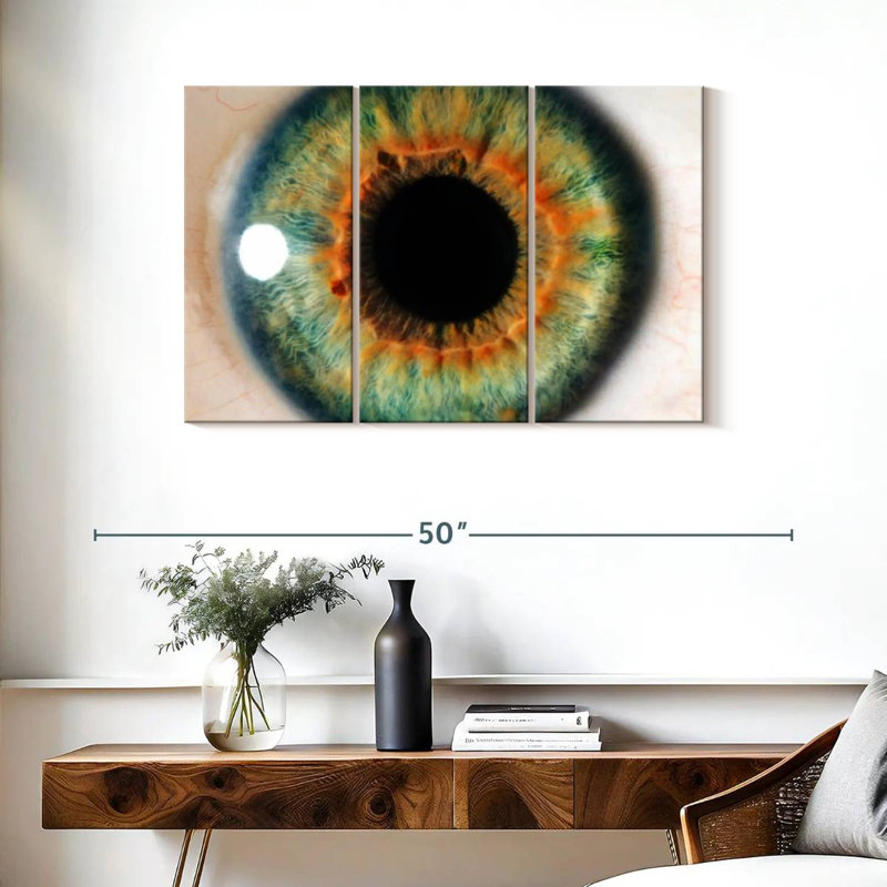 " Green Eye " 3 - Pieces, 24" H x 38" W x 1.25" D