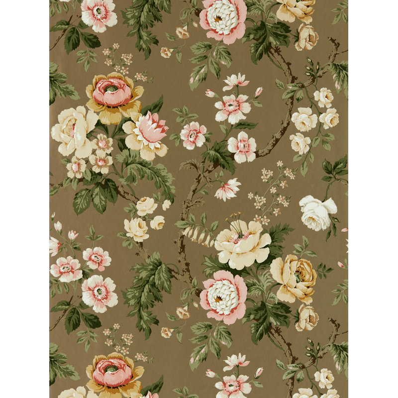 Hykenham Wallpaper, Gold Metallic/Rose