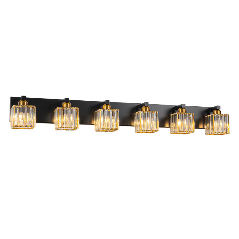Paislyn Dimmable Vanity Light, Matte Black/Gold, 6