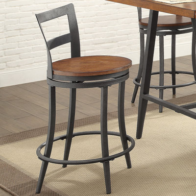 Mack Swivel Counter Stool with Metal Frame