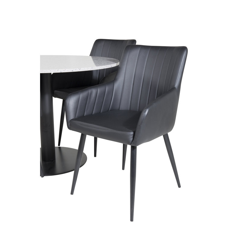 Mahaffie 4 -Person Dining Set, Black, Black