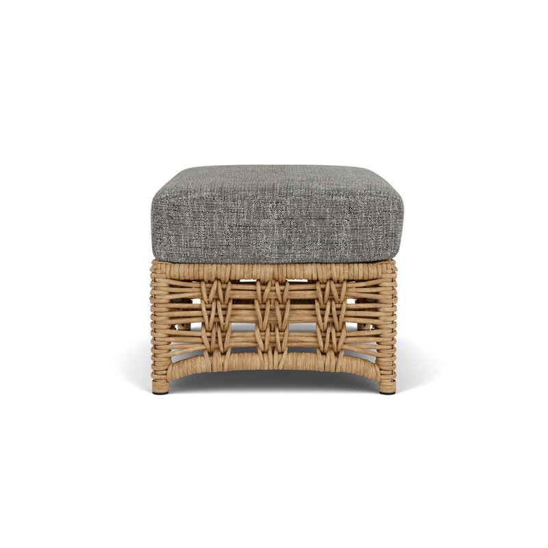 Magnolia Rectangle Outdoor Ottoman Patio Ottoman, Black Sand