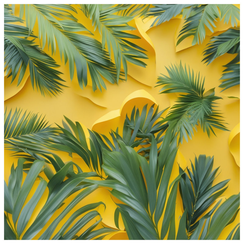Tapis de bain Green Palm Leaves, L 34 po x L 21 po