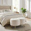 Banc rembourré en velours avec structure en métal et en bois manufacturé pour le style de la chambre à coucher - Siège de style transitionnel pour la salle à manger à la maison - 28 po, blanc