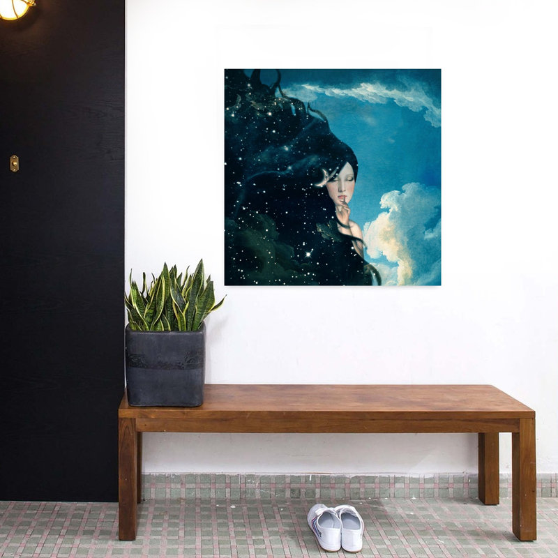 Art urbain contemporain abstrait Lady Night, H 32 po x l 32 po