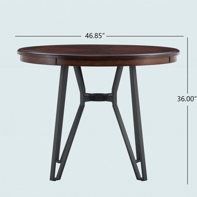 Table de salle à manger Nermira, Brun, H 36 po x L 46,85 po x l 46,85 po
