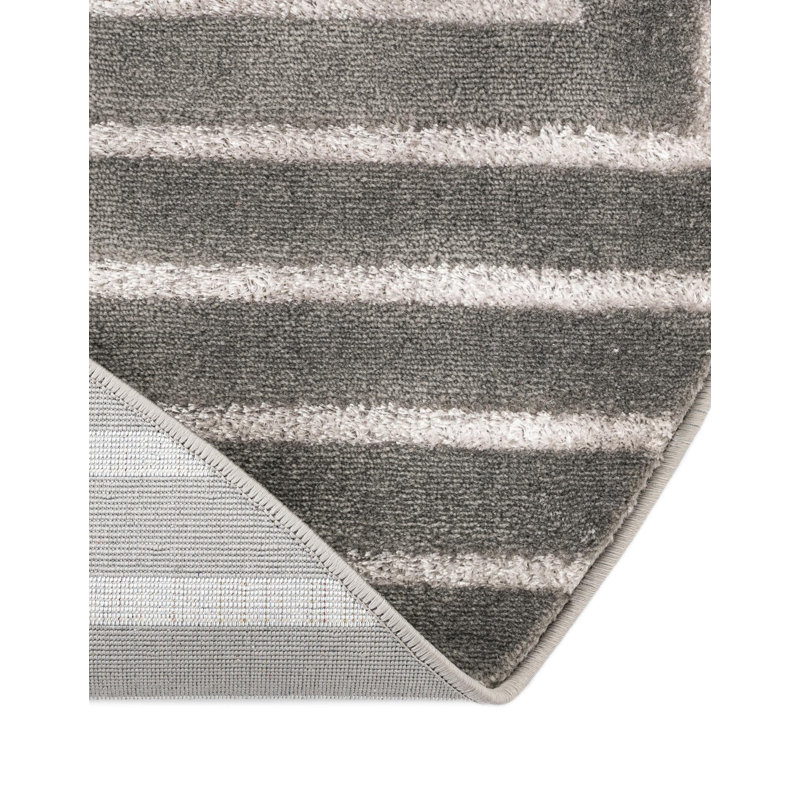 Tapis gris et argent Latitude Run® Mirage Nikica, Rond 7 pi 10 po