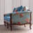 Creative Blue Solid Wood Casual Sofa