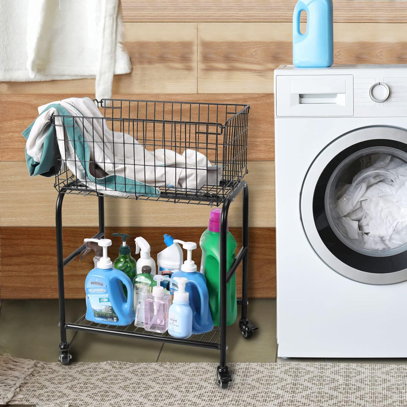 Rolling Silk Laundry Basket With Wheels