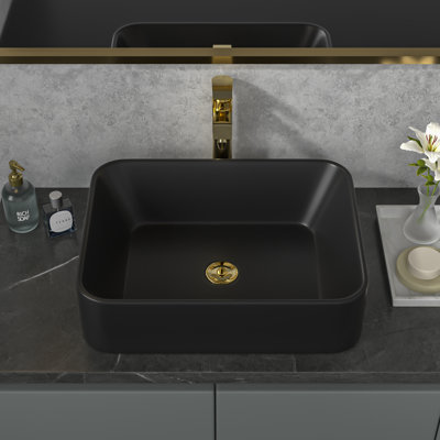 Lavabo de salle de bain vasque rectangulaire en céramique 19 po L x 15 po
