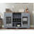 Modern Farmhouse Buffet Cabinet, Sideboard With 2 Drawers And Elegant Glass Door Cabinets, Wine And Glass Rack, Coffee Bar For Kitchen, Dining Room, And, 56.46"W*15.55"D*35.74"H