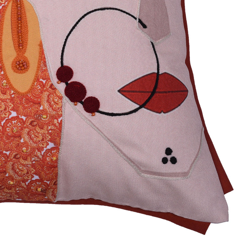 Ensemble de 4 housses de coussin brodées traditionnelles pour Noël