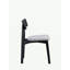 Chaise d'appoint en lin véritable gris et finition noire
