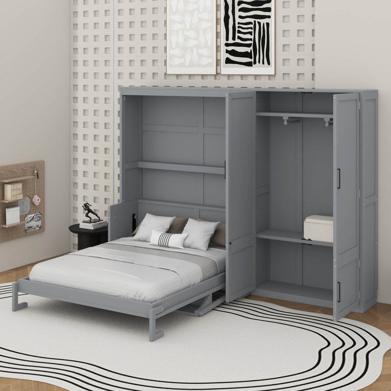 Grand lit escamotable avec placard