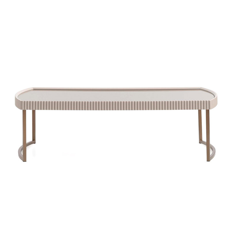 Lisbon Cocktail Table - Silken Cream/Bronze