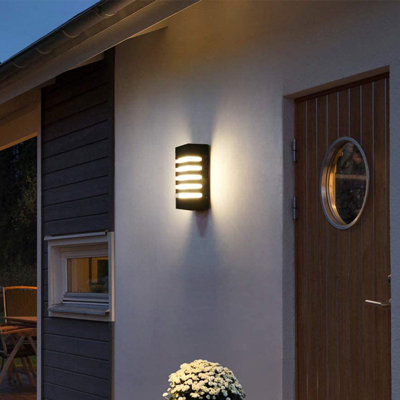 Amreen Aluminum Waterproof 9.75"H Black Dimmable LED Outdoor Wall Light