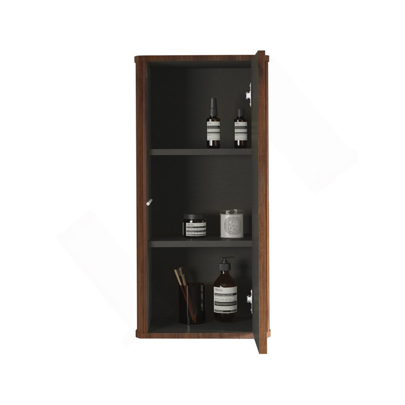 Striped Walnut Bathroom Floating Side Cabinet