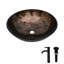 Lavabo en verre trempé avec bonde escamotable, robinet noir, forme ovale marron pour salle de bain et toilettes, robinet de lavabo artistique