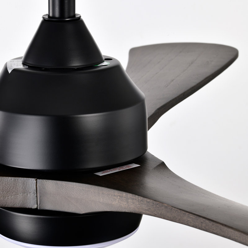 Ventilateur de plafond 52 po avec lumières, Noir mat, Noir mat