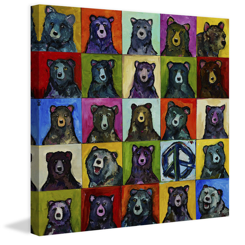«Da Bears» par Tori Campisi, reproduction d'art sur toile tendue, H 18 po x l 18 po