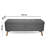 Derryberry Ottoman Storage Bench. Grey Button Tufted Linen Fabric Upholstered. 2 Leg Options Included.