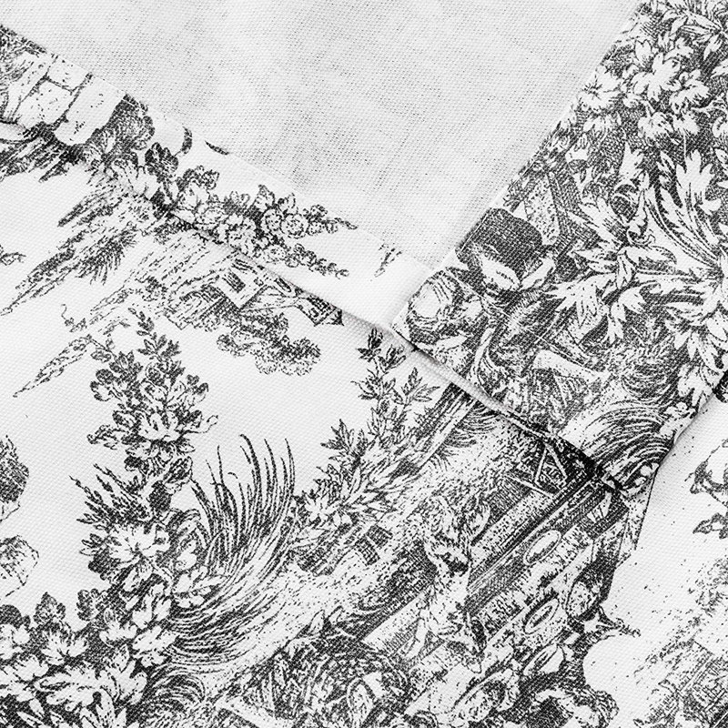 Cantonnière sur mesure en coton Amelie Toile, Noir