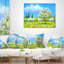 Coussin lombaire à différentes saisons de l’arbre en aquarelle paysage