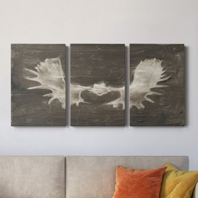Rustic Moose Mount II - Toile tendue avec châssis de qualité supérieure - prête à être accrochée