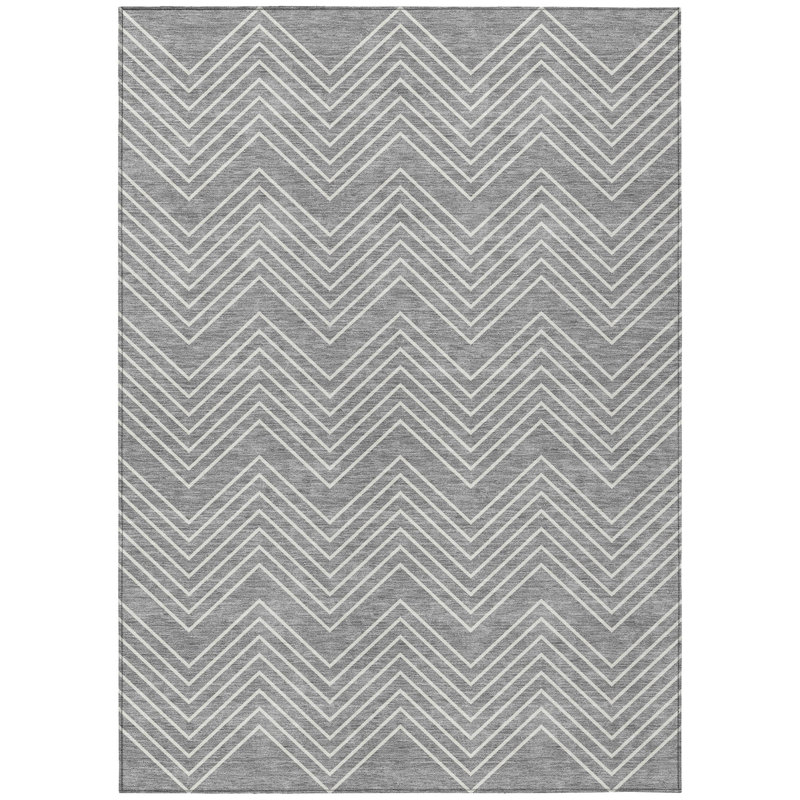 Machine Washable Indoor/Outdoor Kerwin ACN2390 Geometric Rug, Rectangle 9' x 12'