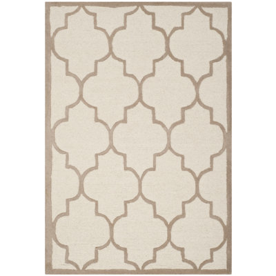 Rotteck Geometric Wool Hand Woven Area Rug