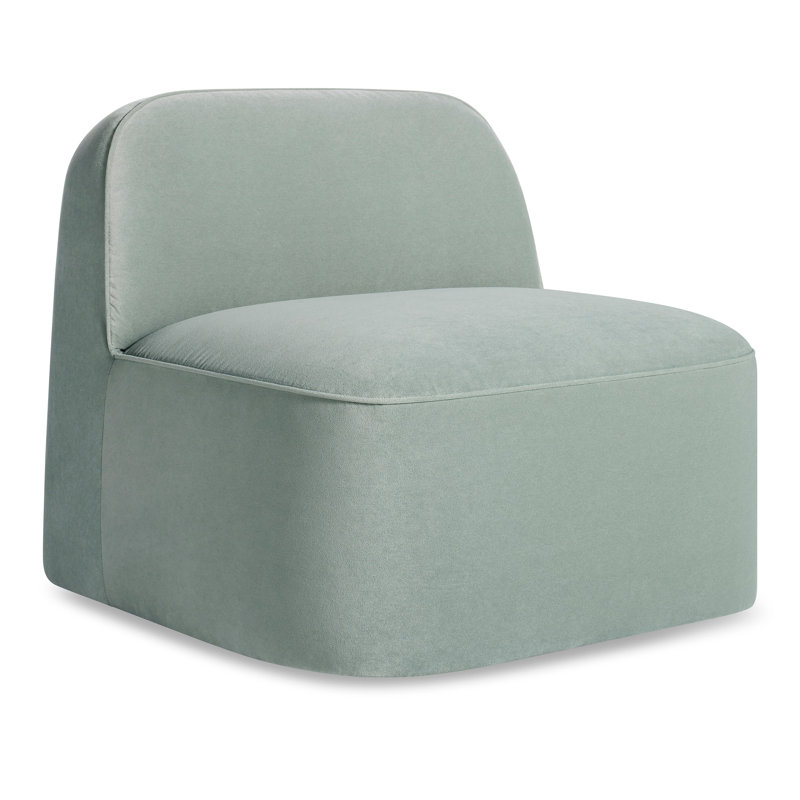 Looksee Upholstered Swivel Side Chair, Breezy Blue Velvet