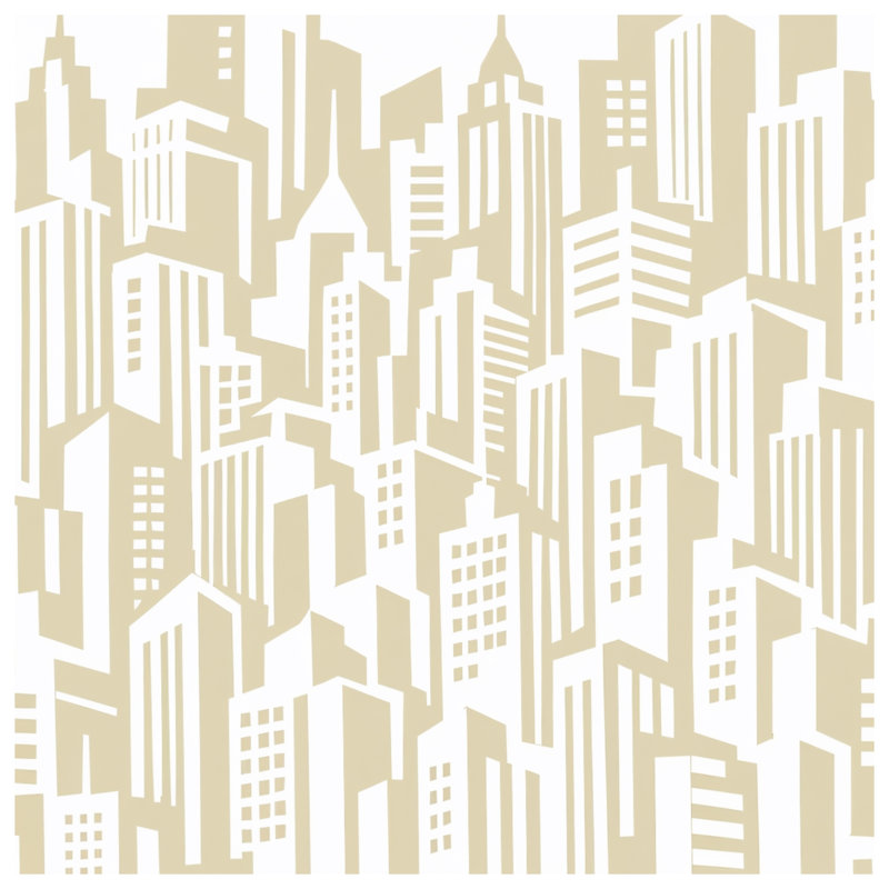 Housses de couette Beige City Skyline, Queen