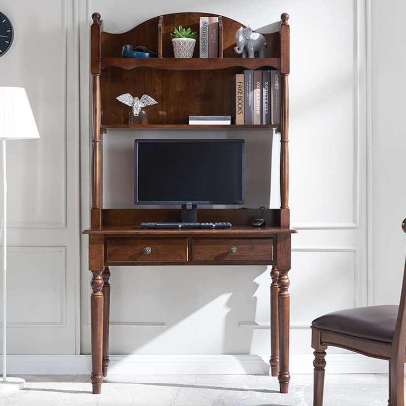 Bureau rectangulaire en bois massif brun noisette, H 29,92 po x l 39,37 po x P 19,69 po