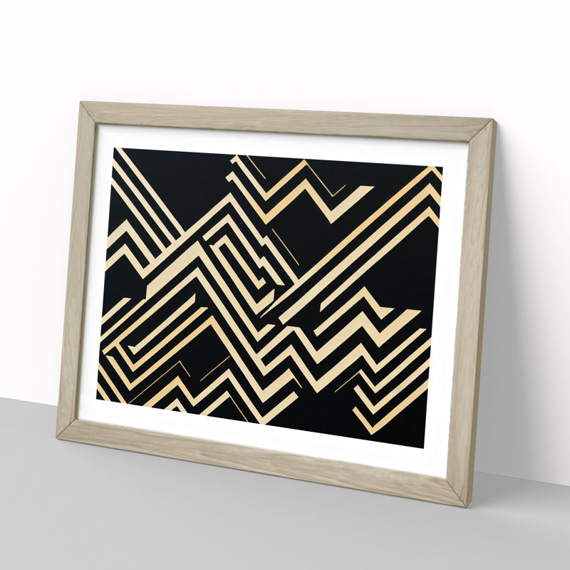 Brave Modern Abstract - Framed Print, 25cm H x 34cm W x 2cm D, Oak Framed