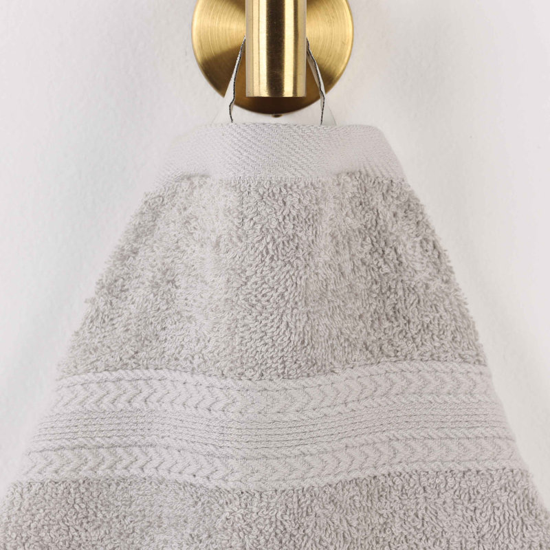 Ensemble de serviettes de bain écologiques en coton 12 pièces Hannu, Argent