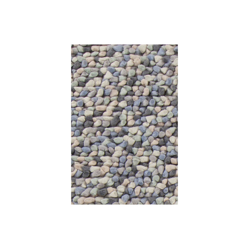 Gems Blue/Gray Area Rug, Round 7'9", Brown/Tan