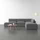 Rosmeer 6 - Piece 132'' W Reversible Upholstered Sectional With Storage Ottoman