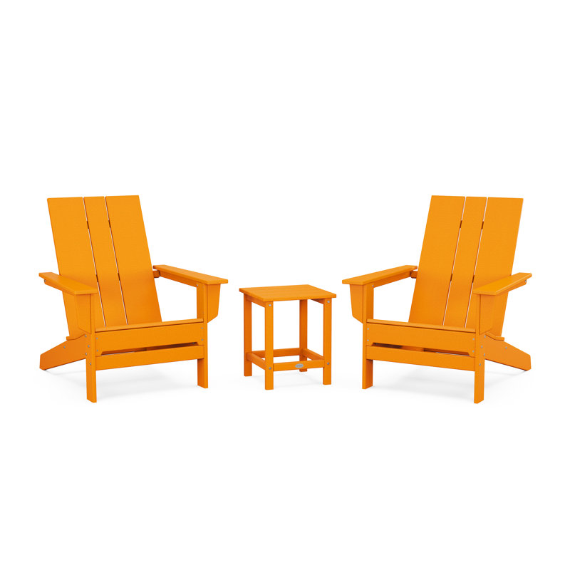 Chaise Adirondack d'extérieur avec table Nashe POLYWOOD x, Tangerine