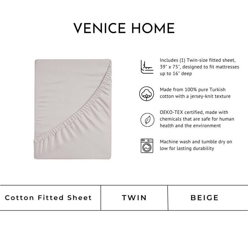 400 Thread Count Cotton Extra Deep Pocket Fitted Sheet - Hotel Luxury Single Fitted Sheet Only - Easily Fits 18" to 24" Mattress