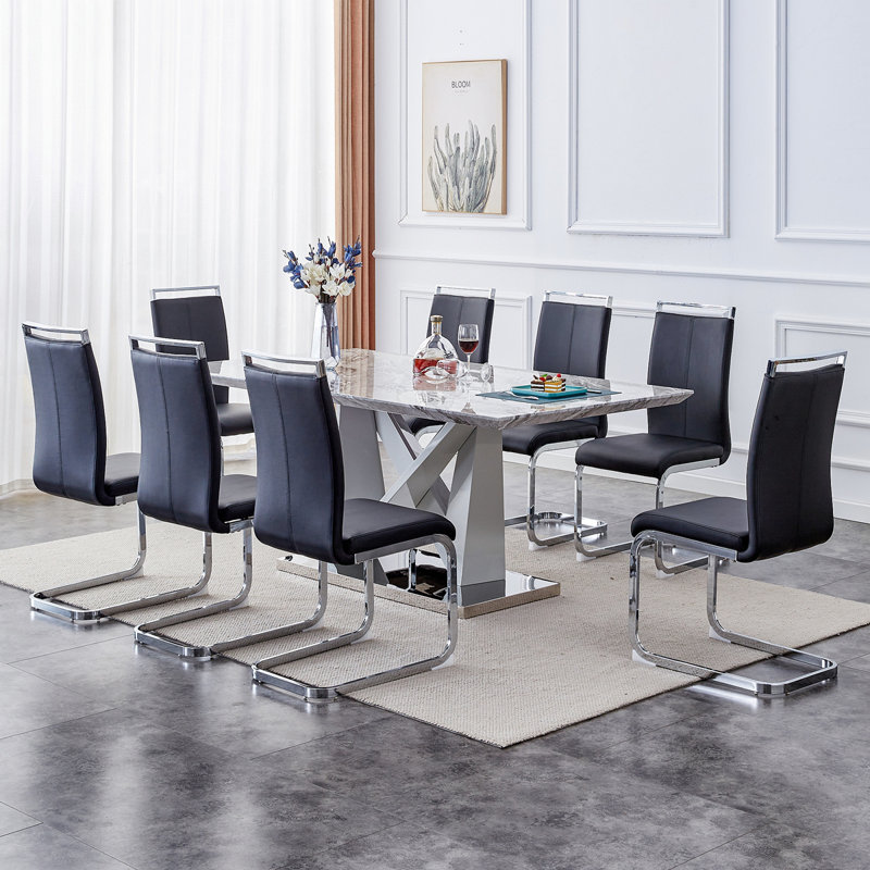 Table de salle à manger rectangulaire L 71,09 po x l 39,39 po Jaileene