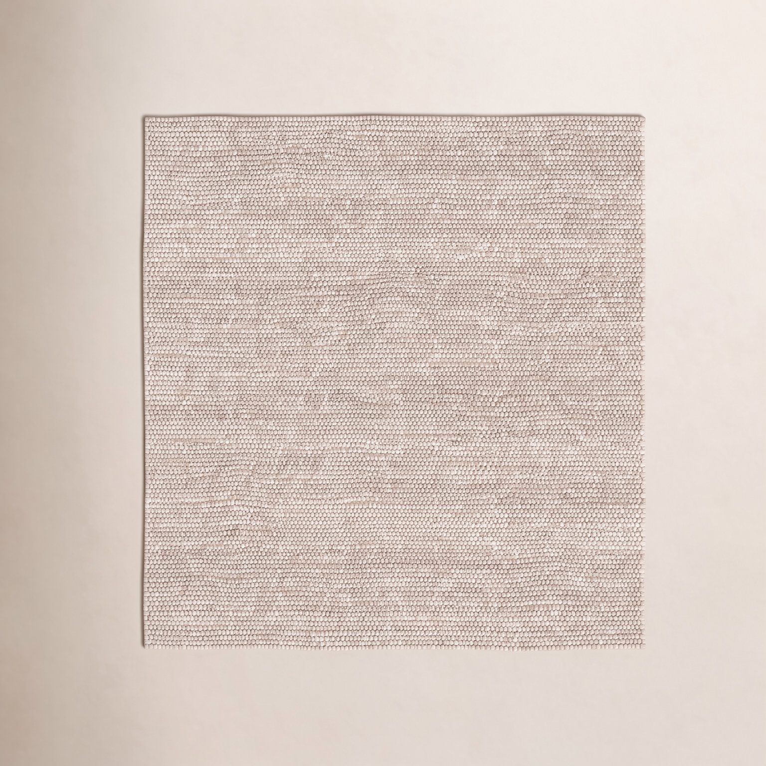 Elle Beige Hand-Woven Wool Rug, Square 10'
