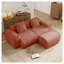 Canapé modulaire Red Velvet - Canapé en L avec repose-pieds, sans assemblage requis