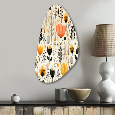 Centerville - Floral Fall Shape Asymmetric Metal Wall Art