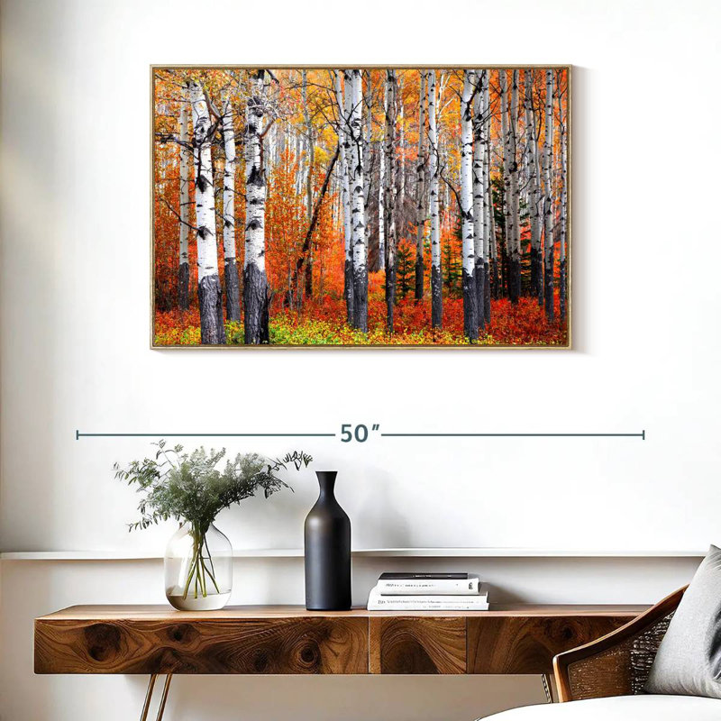 Forêt de trembles de Banff, Cadre flottant en bois naturel, 37 po x 25 po