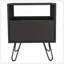 Table basse en velours, 1 tablette ouverte, 1 porte